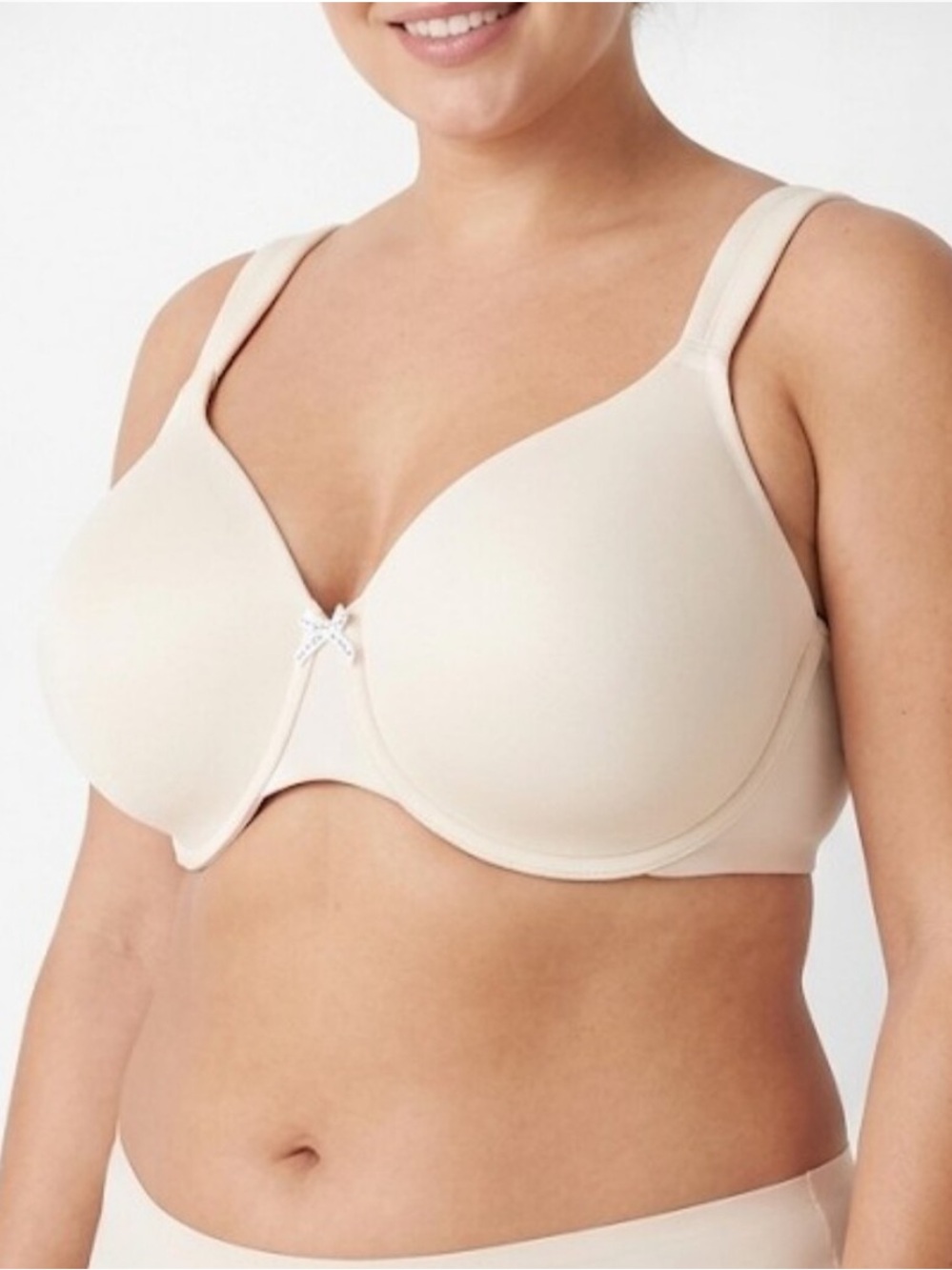 Cacique Cotton Lightly Lined T-Shirt Bra in Beige color size 44B